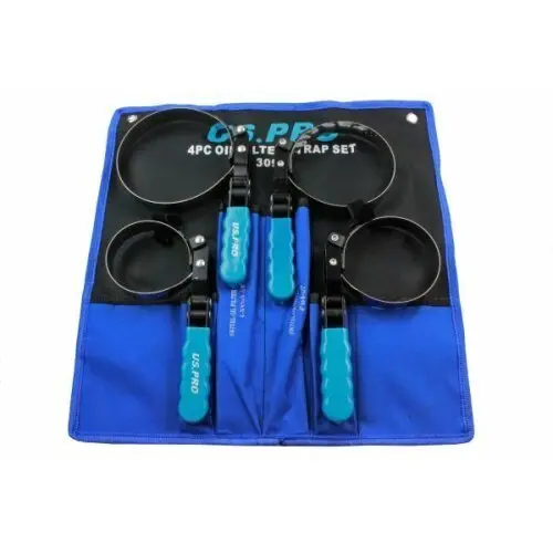US PRO Tools 4pc Swivel Oil Filter Strap Band Wrench Removal Set 3099 3/4" 1/2"