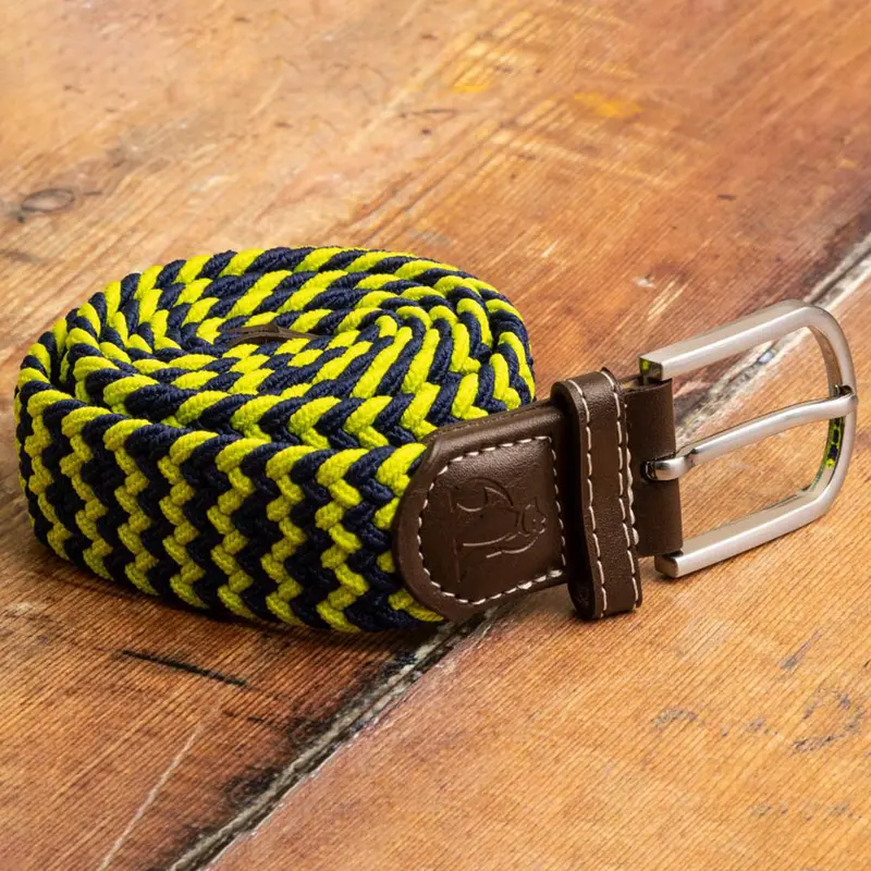 Woven Belt - Lime Green Zigzag 1