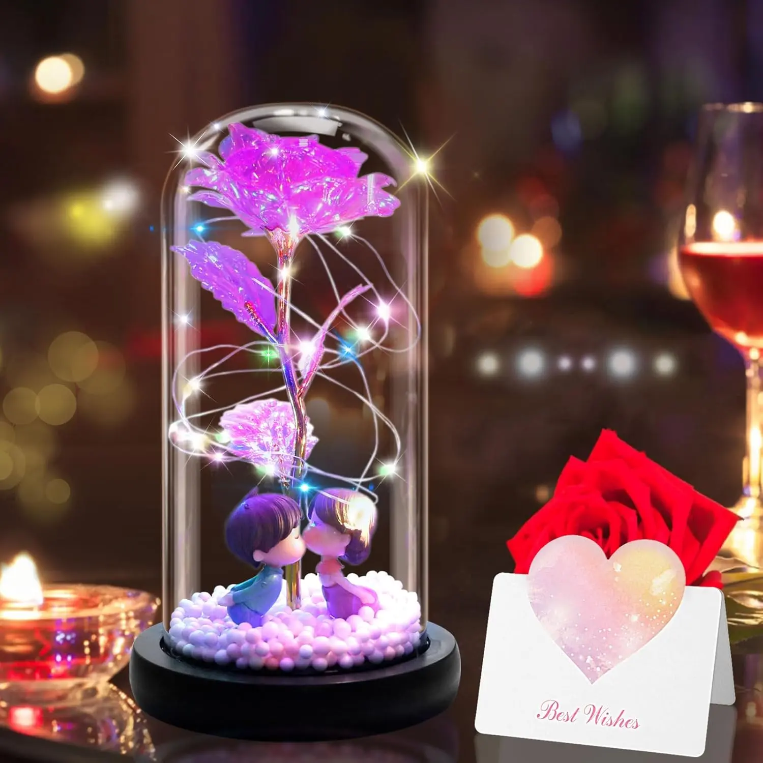 Beauty and The Beast Rose Gift / Forever Rose in Glass Dome