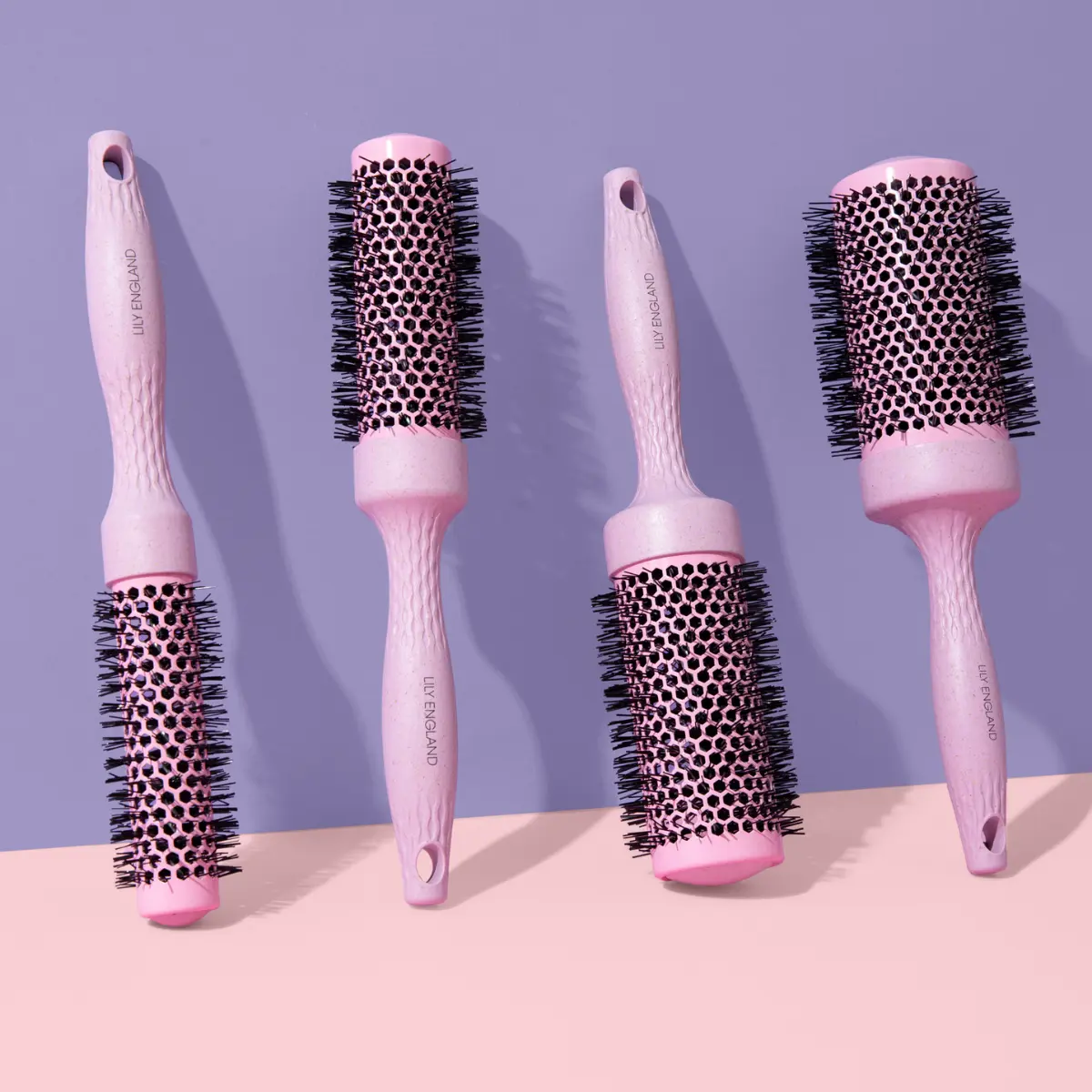 Round Brush Set by Lily England - Round Barrel Hairbrush for Blow Drying - Heatless Haircare