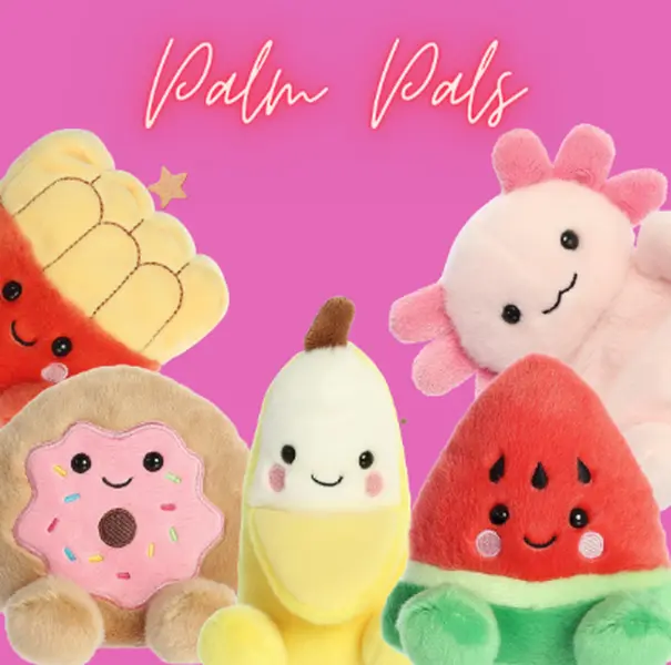 NEW Aurora,  Palm Pals with Fruit, Vegetables, Sealife, Jungle, Dogs, Cats, Mushrooms, Boba Tea as some of our gorgeous characters.