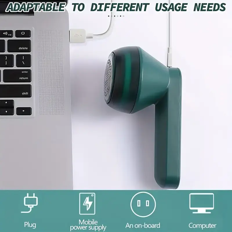 1set, Fabric Shaver, Electric Lint Remover, USB Rechargeable Sweater Shaver, Power Lint Shaver, Fuzz Remover, Pilling Remover, Portable Hairball Trimmer For Clothes, Bedding, Furniture, Carpet, Sofa, Cleaning Supplies, Cleaning Gadgets 2