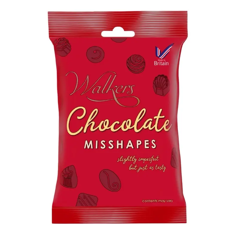 6 packs Walkers Chocolate Misshapes - Assorted Milk, Dark, and White Chocolate Snack (total 1200g) - Dessert 2