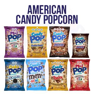 American Candy Pop Milk Chocolate Popcorn ( snickers , m&m's, butterfinger, twix, oreo) Single bag Snack Crispy Crunchy Sweet