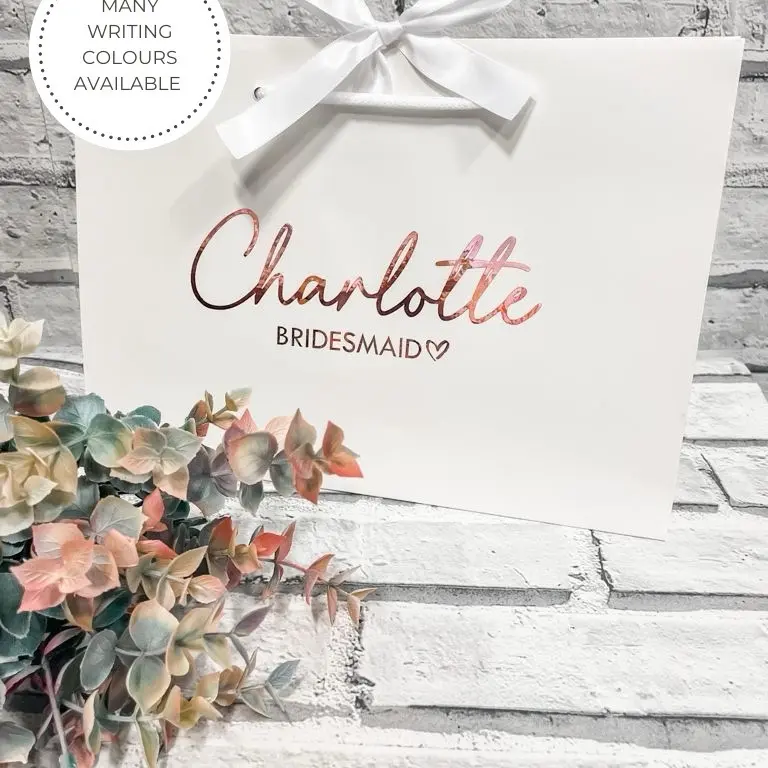Bridesmaid Personalised Gift Bag | Ribbon or No Ribbon 2