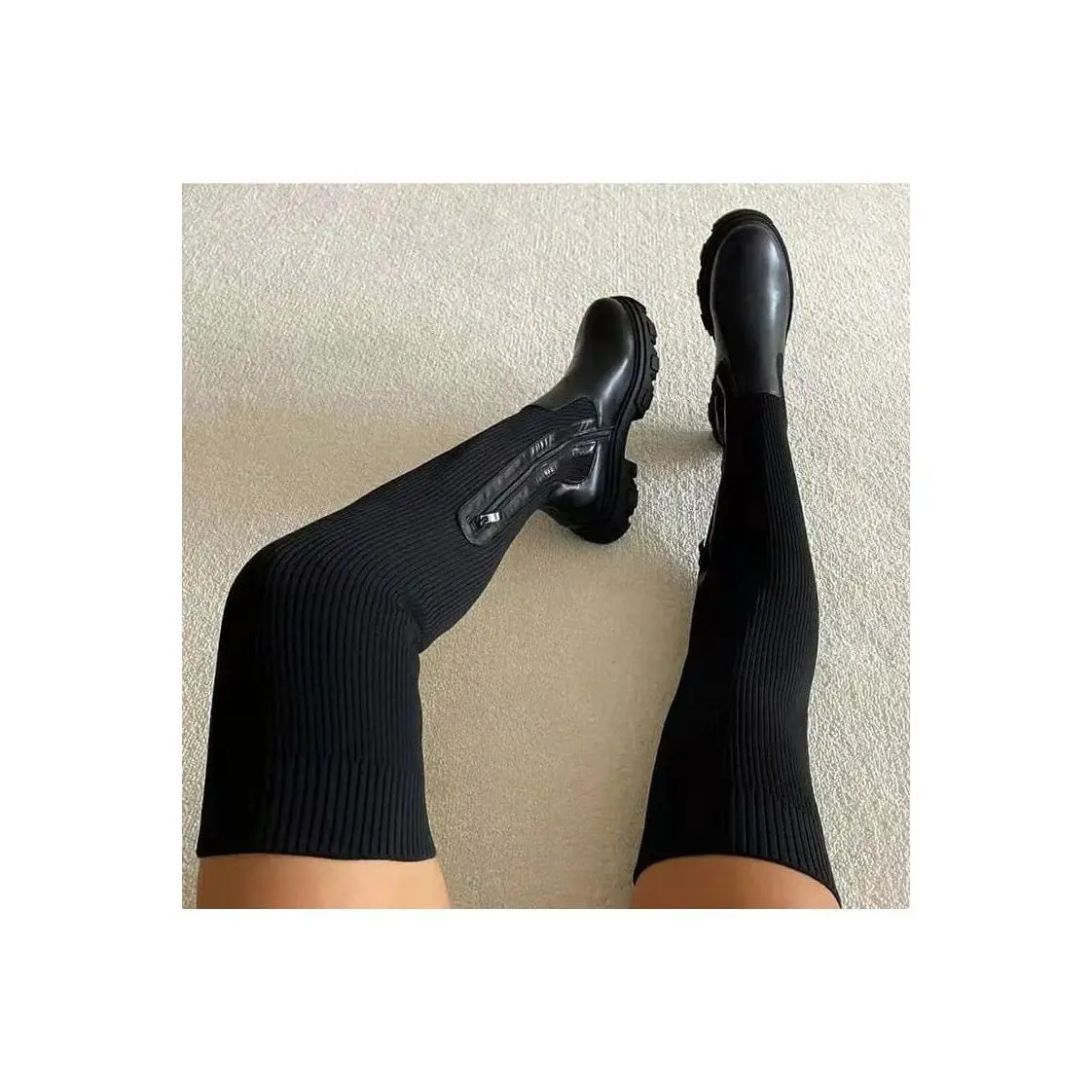 Knitted Above Knee  & Ankle Boots