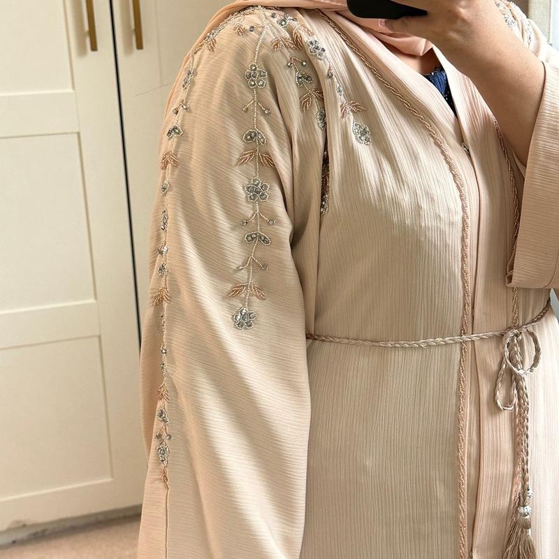 RAZI Abaya - Nude handmade plain traditional 2