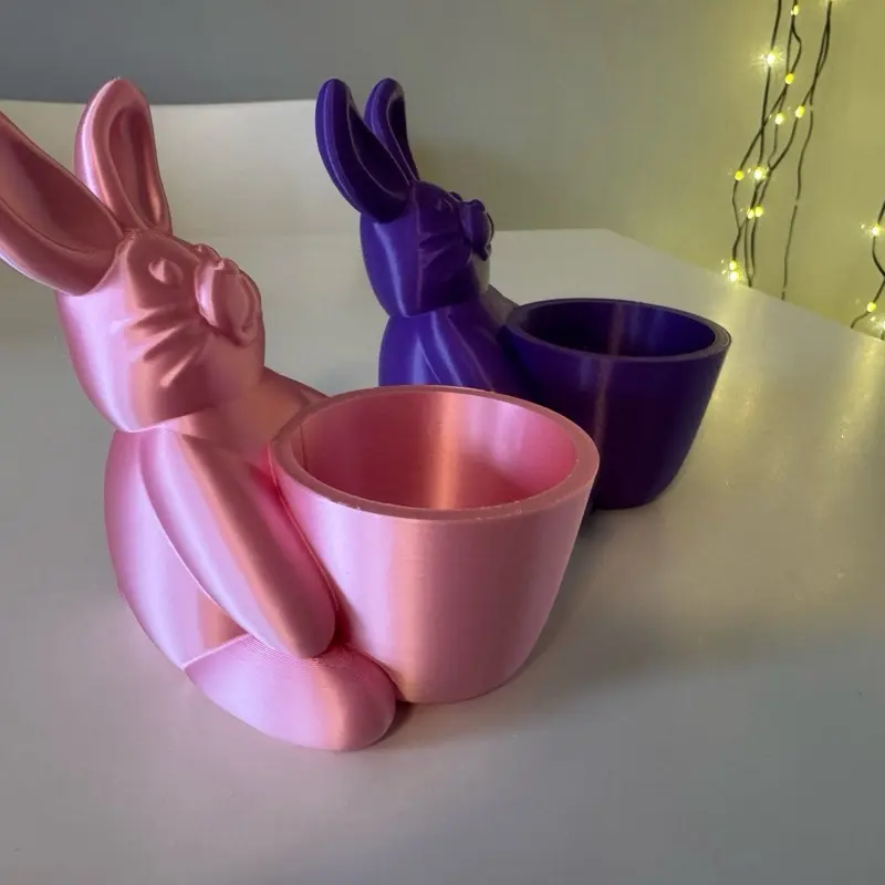 Chocolate Easter Egg Holder for children cute freestanding different colours Decor desk boy girl Easter bunny rabbit Ornaments Decoration 2