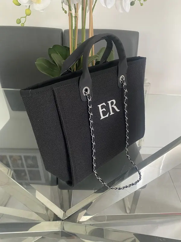 black Medium Shoulder Tote Bag- Ange 4