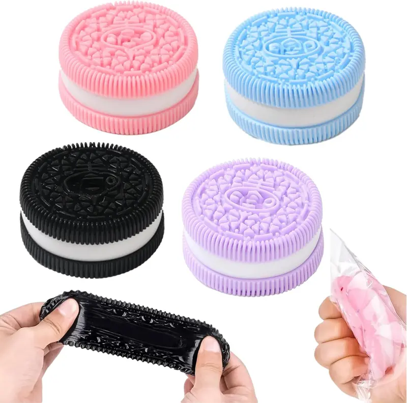 Pcs Biscuit Stress Relief Toy, Pinching Biscuit Simulation Squishy Toy, Anxiety Relief Sensory Toy,Soft Decompression Toy, Stress Squeeze Fidget Toys for Kids and Adults, Taba Squishy 8