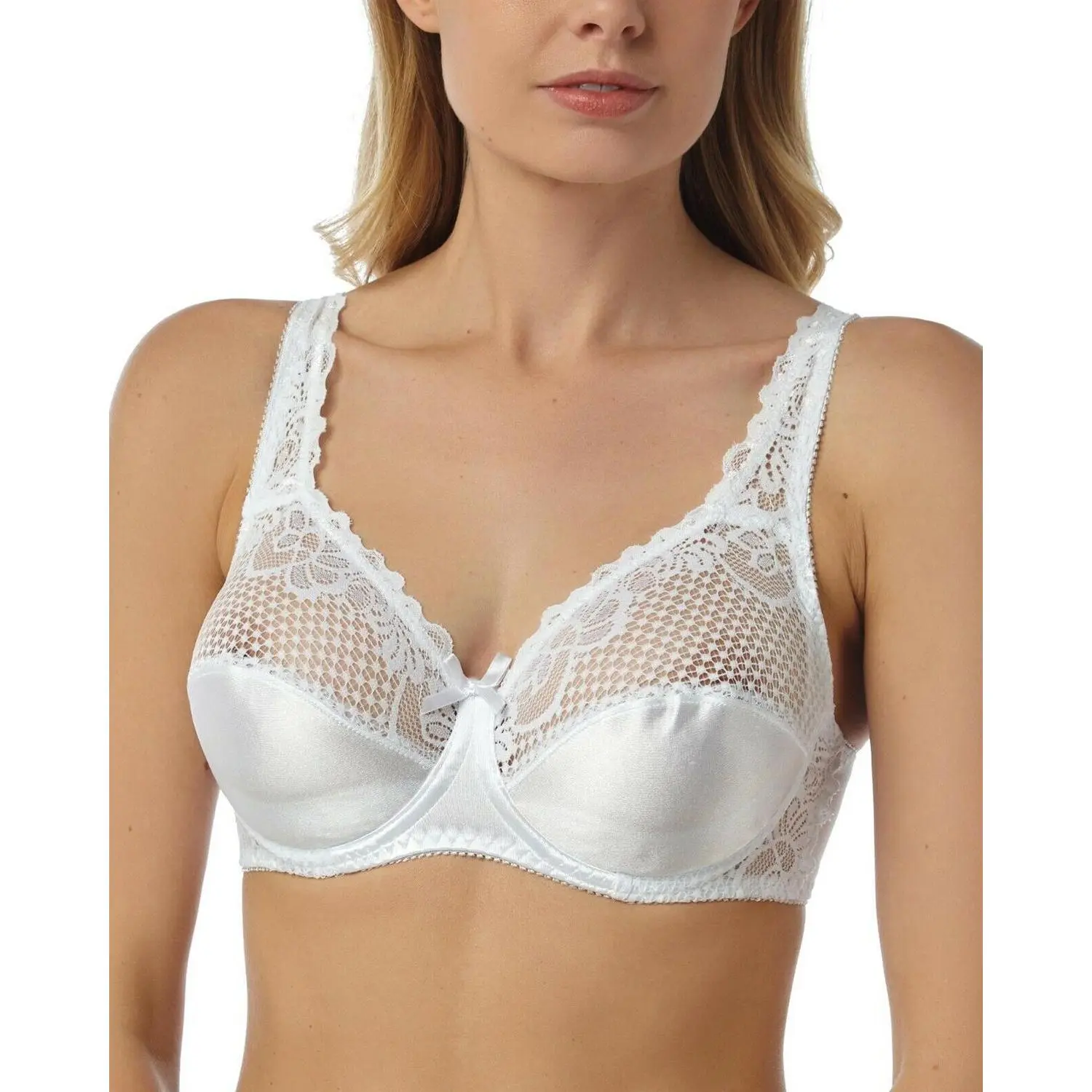 Marlon Womens Satin & Lace Underwired Bra
