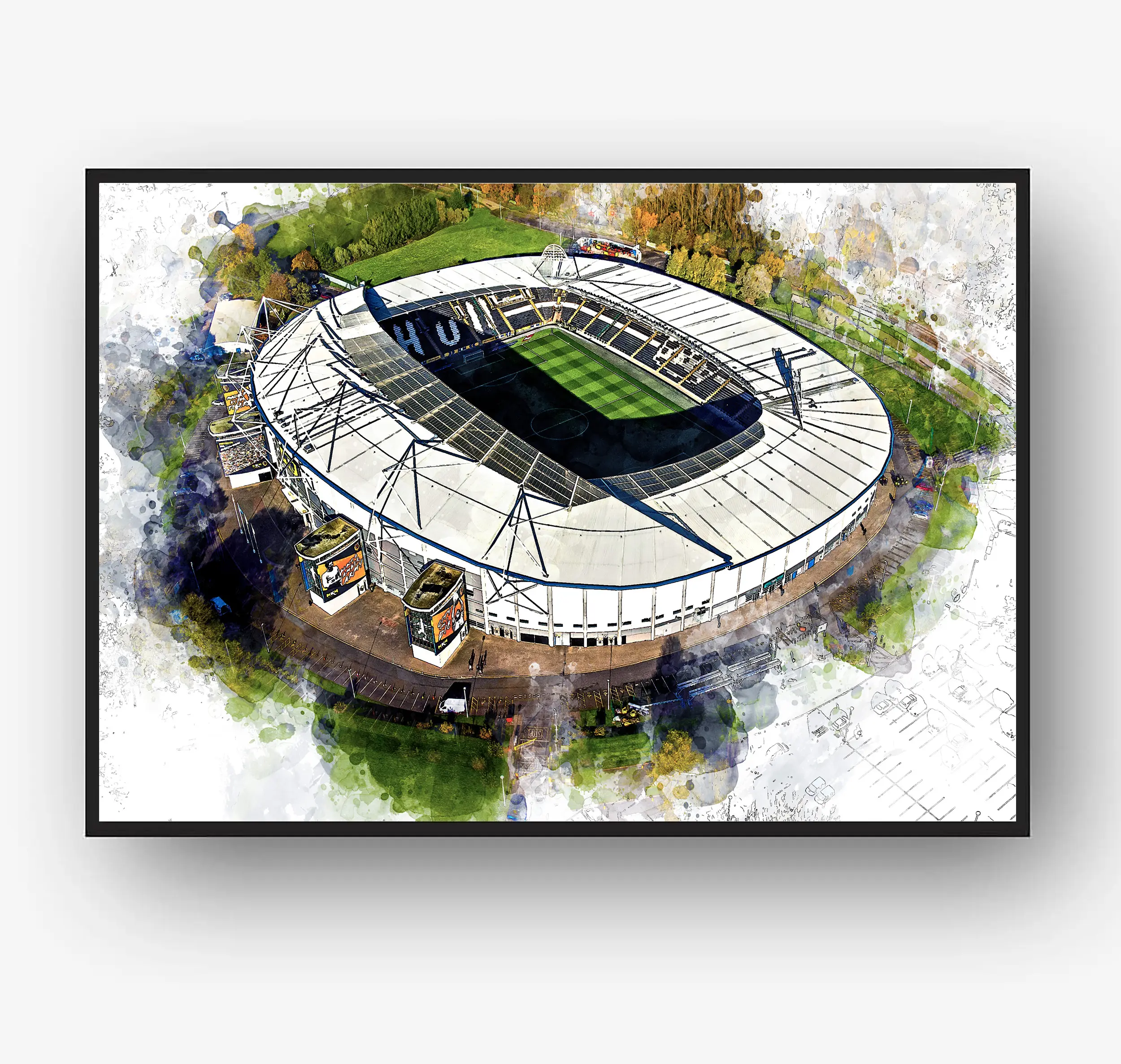 Hull City - MKM Stadium - Wall Art Sketch/Paint Print - Various Sizes! Decor Gift