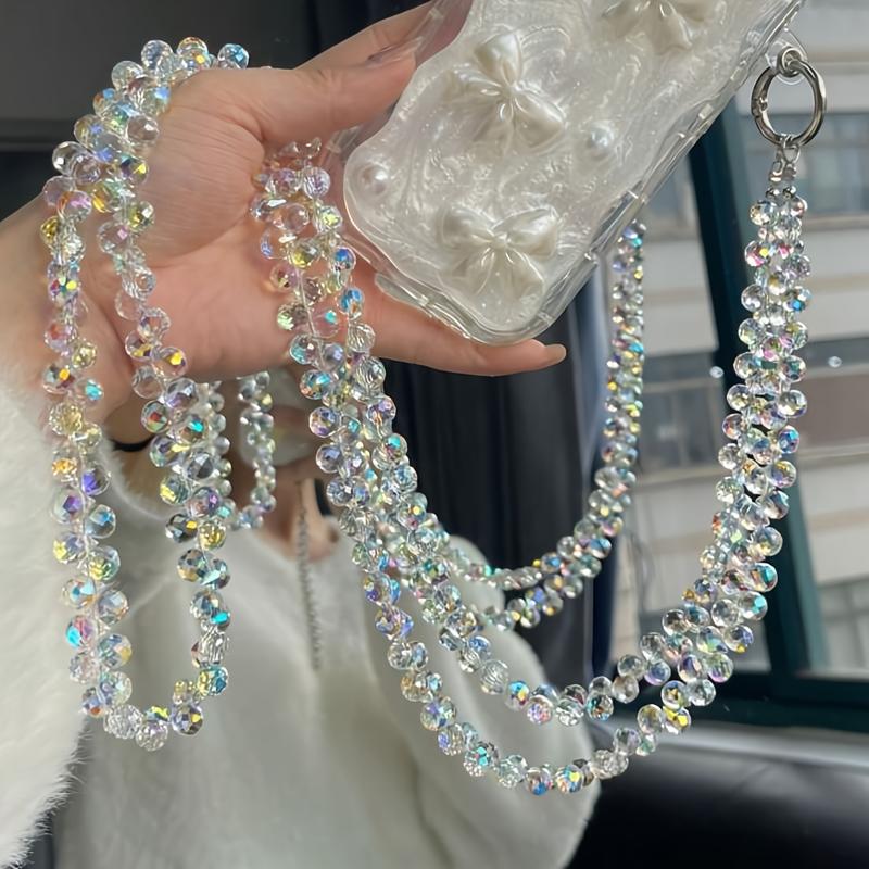 Product Introduction of Luxurious Transparent Crystal Pendant Phone Chain with 120cm/47.2inch Length - Perfect for a Formal Occasion 2