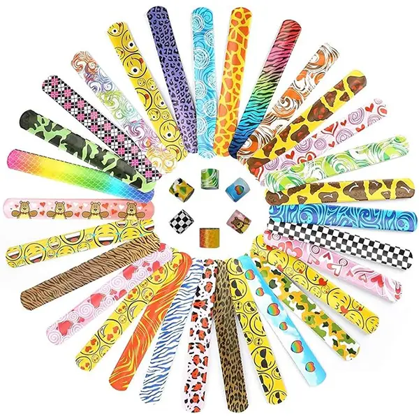 Assorted Wristband Gift - Slap Bands for Kids - Birthday Party Favours Pack - Snap Bands Kids Party Supplies 0