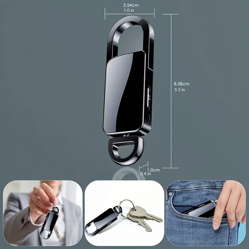 32GB Keychain Professional Recorder for Lectures, Classes, Meetings & Interviews - Perfect Gift Audio 1