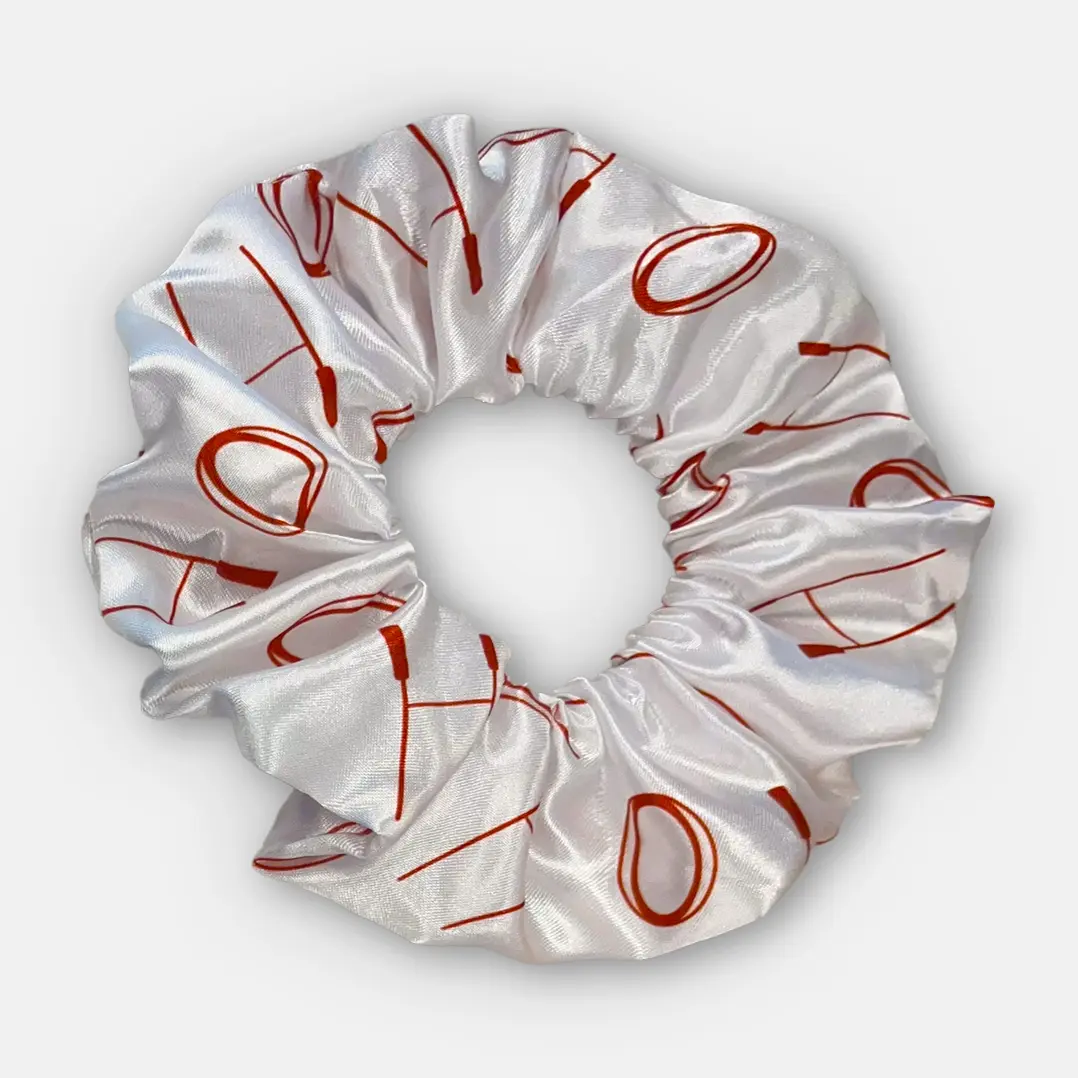 RBL Scrunchie (White/Red) -A Great Gift for a Rugyb Fan - Sporty Hair Accessory