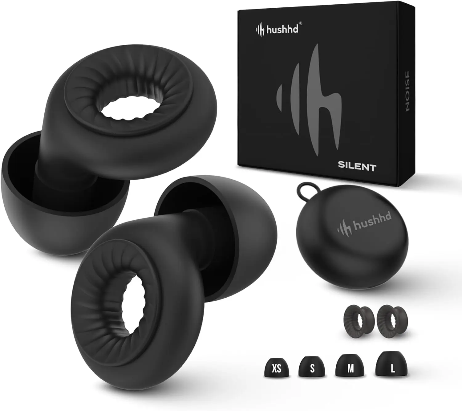 Hushhd Ear Plugs for Sleep & Ear Defenders -27dB Noise Cancelling Ear Plugs for Sleeping, Soft and Reusable Noise Reduction Ear Plugs for Concerts, Earplugs for Sleep, Snoring & Travel Lightweight Handy