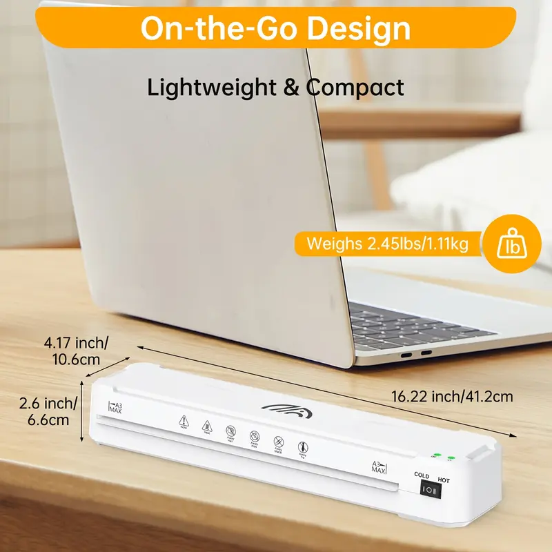 Laminator Machine, 33.02 cm Laminator with Fast Warm-Up for A3/A4/A5/A6, A3 Laminator Machine with 30 Laminating Sheets, Thermal And Cold Laminating Machine for Home School Office 1