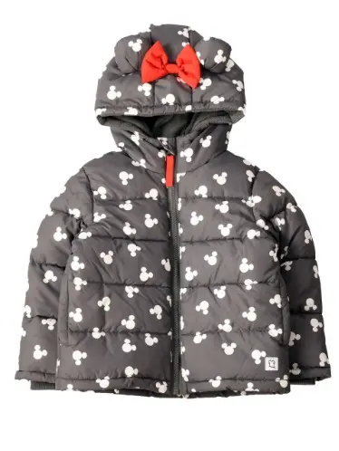 Disney Minnie Mouse Girls Outdoor Hooded Zip Coat With Bow Detailing to the Hood 0