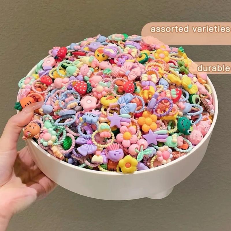 10pcs 3D Elastic Stylish Hair Ties, Cartoon Cute Hair Bands Accessories 5