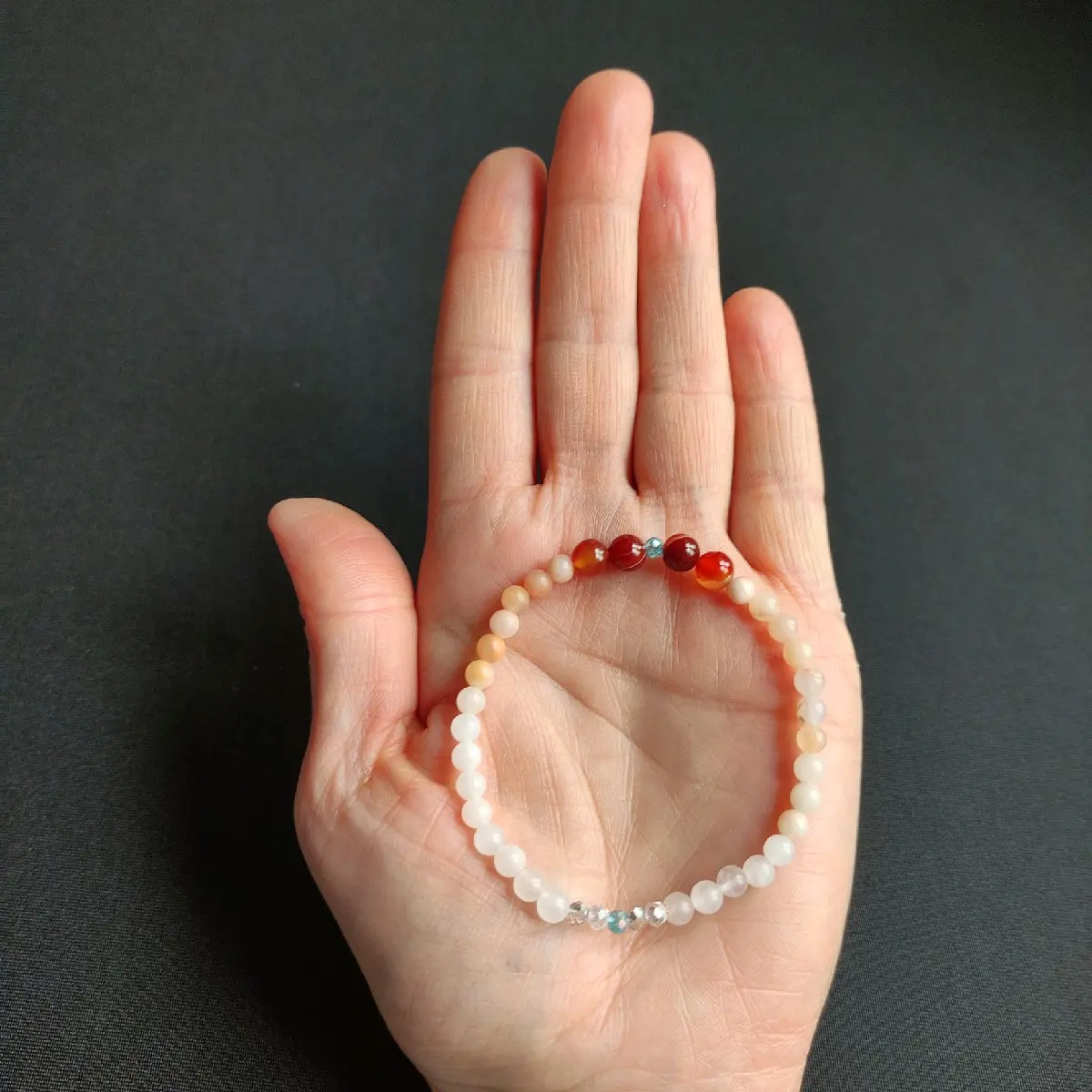 MintWish.You - Pink Aventurine - Natural Gemstone Bead Bracelet (Stretch Boho Chakra Colour Meditation Bracelet) - 16cm circumference