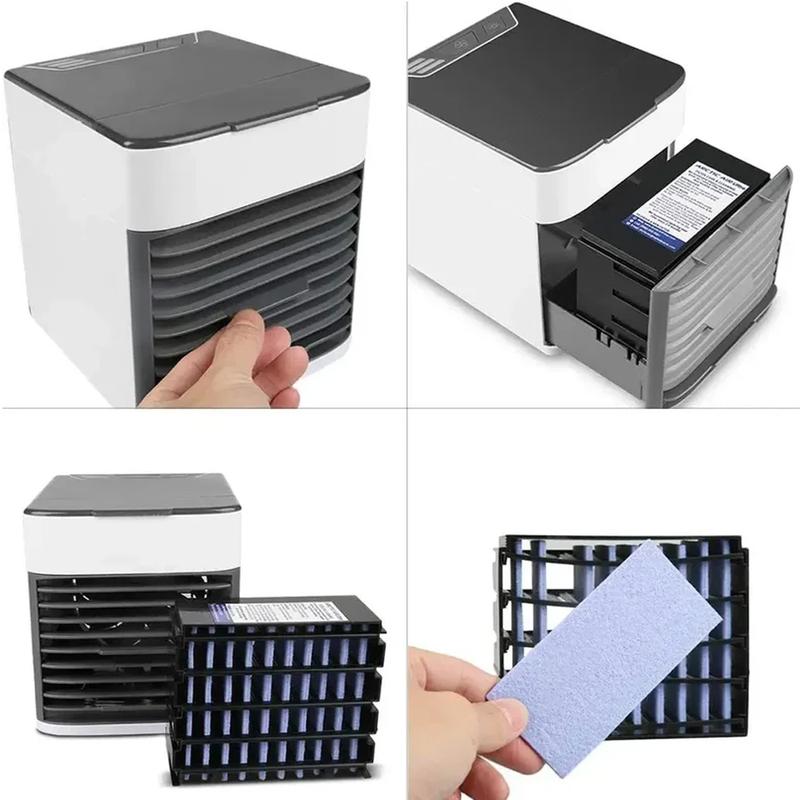 YORKSHIRE HOMEWARE Mini Air Conditioning Unit Desktop Cooling Fan Low Noise Cold Water Portable Adjustable 3 Speed Home Cooler With LED Night Light Ideal For Office Tent Bedroom 1