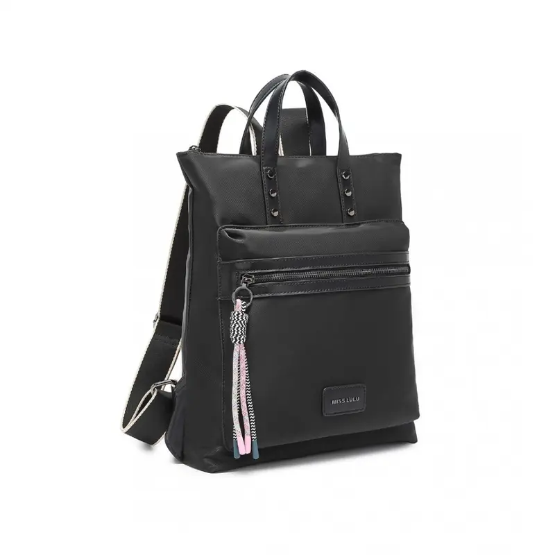 MISS LULU Signature Style Backpack with Unique Details (3 Colours) [35cm*28cm*8cm] 2