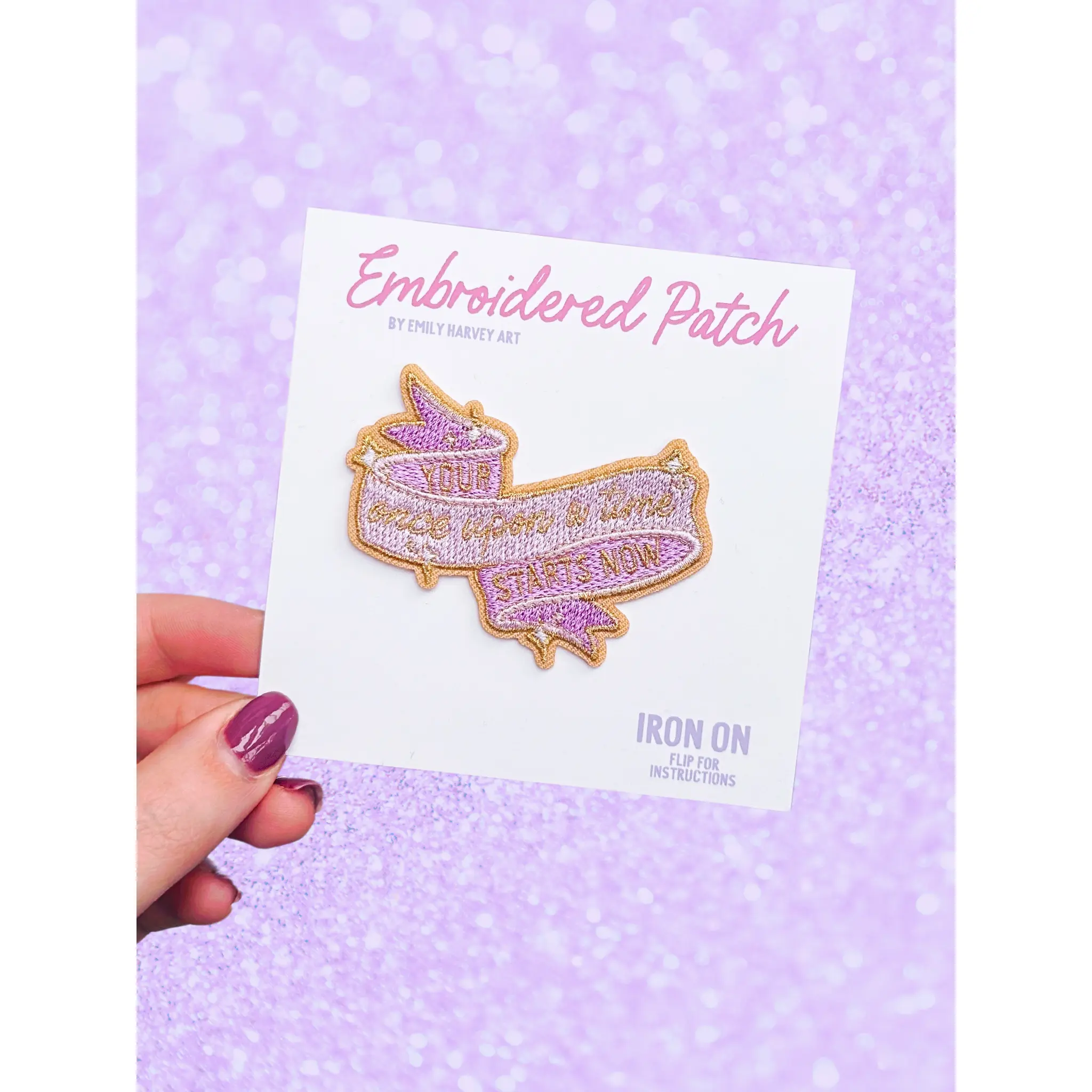 'Your Once Upon a Time Starts Now' Gold Iron on Patch