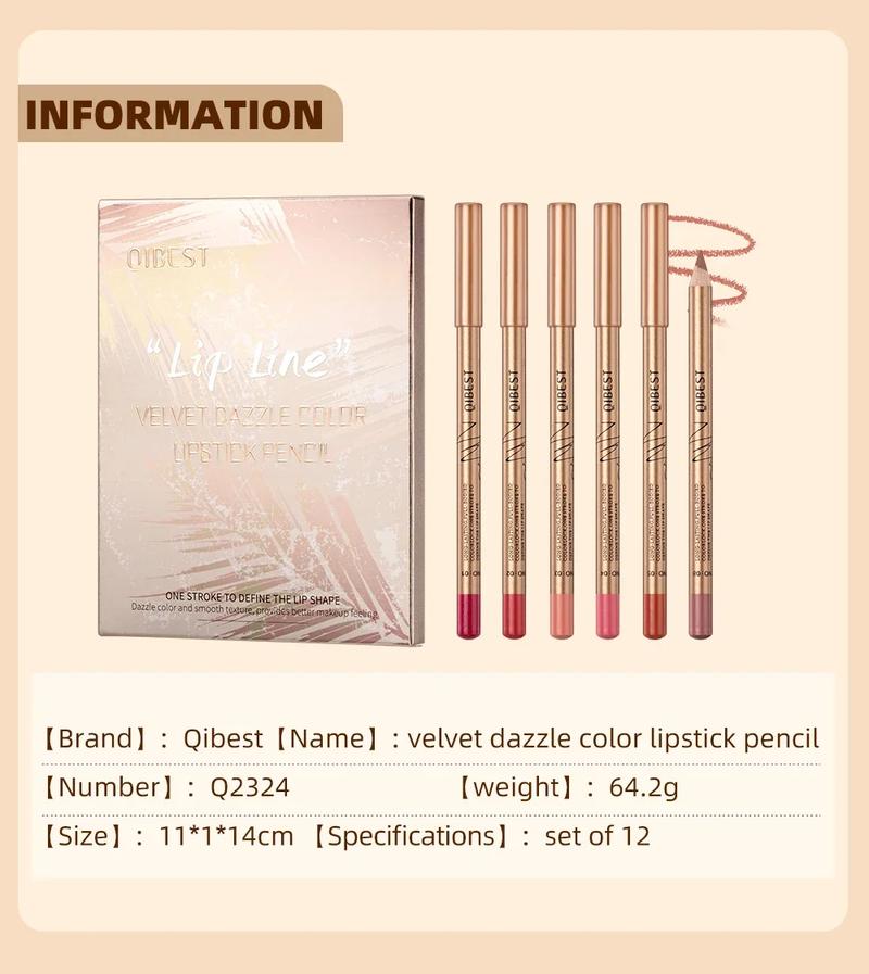 Product Introduction of Summer Cosmetic Supplies, Long Lasting Lip Liner, 12pcs/set Matte Lip Liner for Daily Use, Smudge Proof Easy Coloring Lipliner Pen, Girls and Women Makeup Accessories, Daily Lip Makeup, Smooth Lip Cosmetic Silky Eyeliner 21