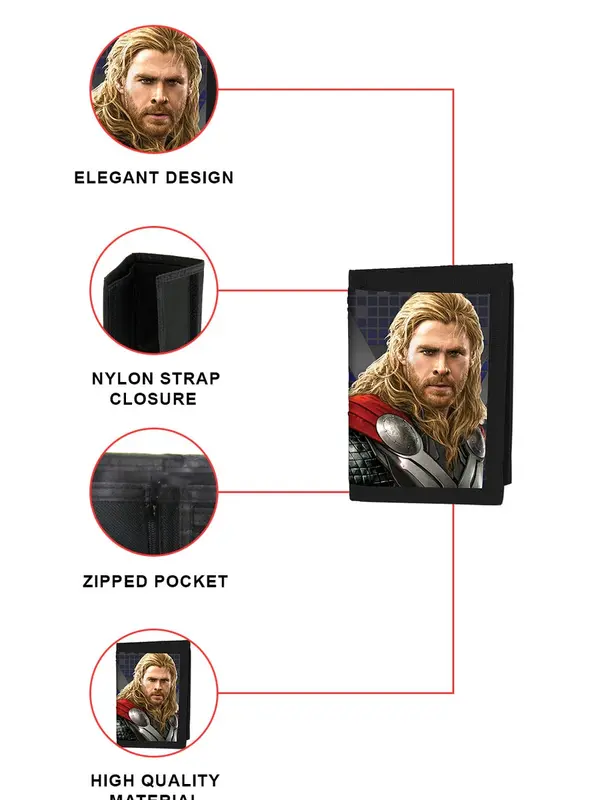MC Avengers Age of Ultron Lenticular 3D Velcro Wallet (Black) - Men's Leather Wallet 1