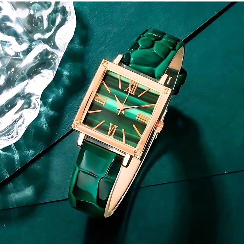 Mother’s Day Gift Vintage Square-Shaped Women's Quartz Watch with Rhinestone Accents - Set of 5, Easter Gift 3