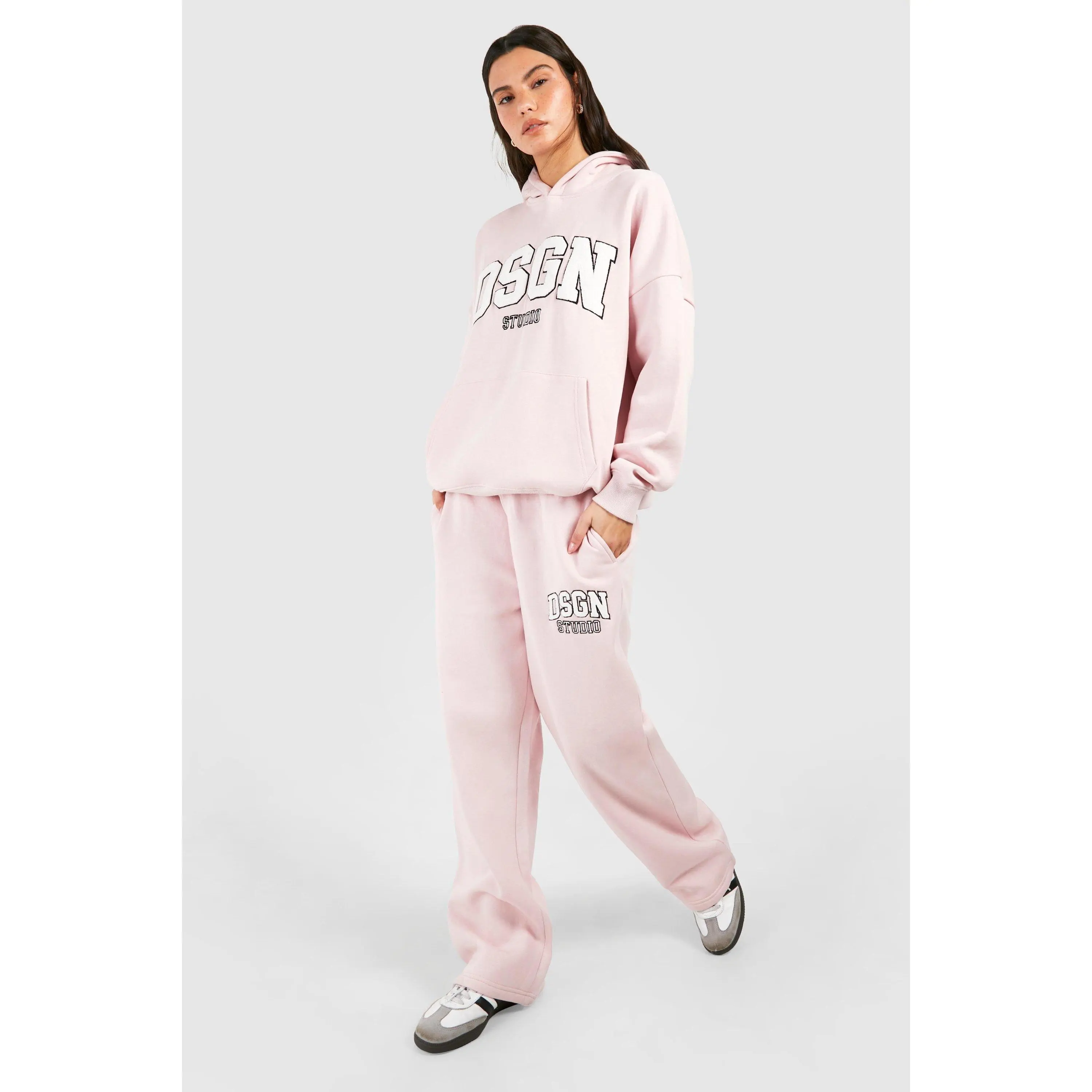 DSGN Studio Towelling Applique Straight Leg Jogger