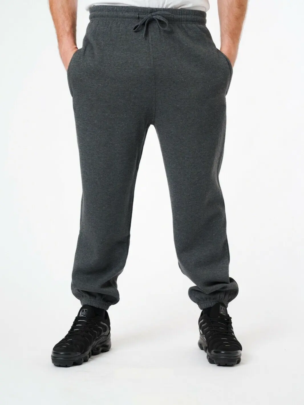 Men’s Fleece Joggers – 280GSM Warm Elasticated Hem Trousers with Zipped Pockets, Casual & Comfortable Loungewear