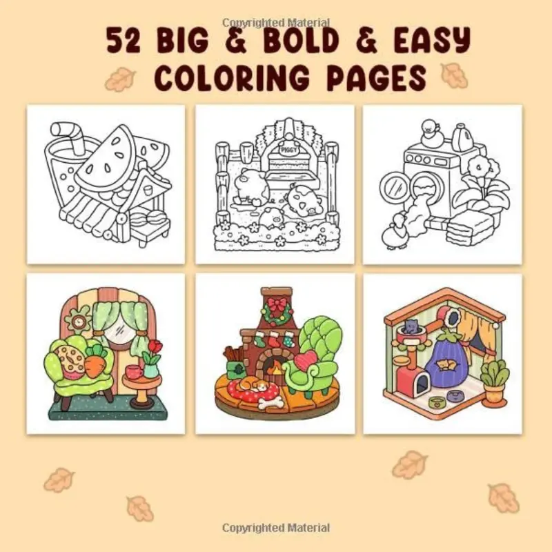Hygge Place: Coloring Book for Adults and Teens, Bold and Easy Designs for Relaxation with Cozy Little Corners (Bold & Easy Coloring) 1