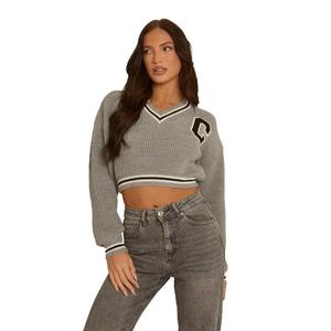 Rory Womenswear Rebellious Fashion Varsity Crop Jumper