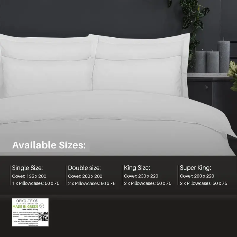 100% Rich Egyptian Cotton Duvet Quilt Cover Bedding Sets with Pillow cases Pair 200 Thread Count, Soft & Premium Quality Cotton Bedding Set in Single Double King and Super King 8