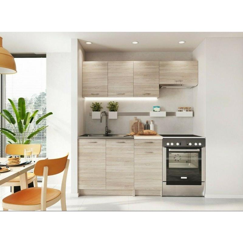 Kitchen Cabinet Set 5 Unit Sonoma Oak Cupboards Worktop Franke Sink Modern Nela 9