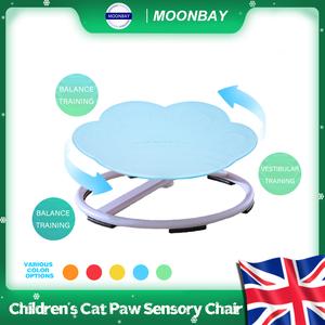 Kids Sensory Swivel Chair, 360° Spinning Cat Claw Design, Autism-Friendly Sensory Toy for Body Coordination, Non-Slip, Colorful(Blue, Red, Orange, Yellow, Green), Ages 3+