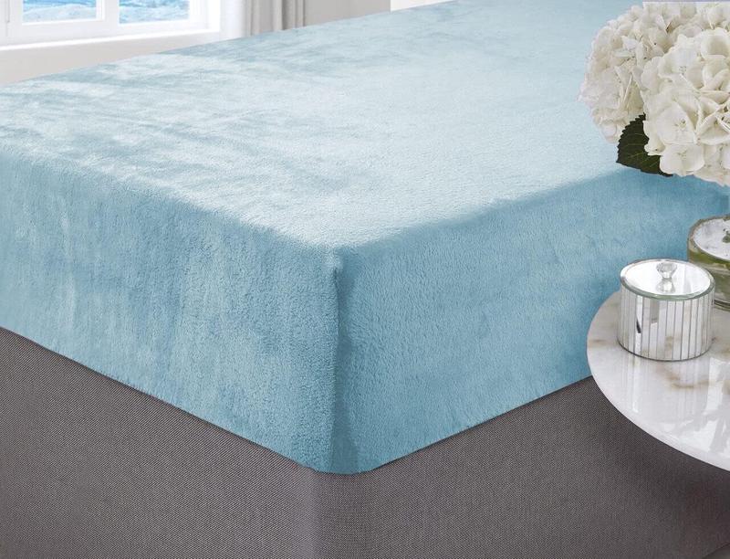 Brit House Coral Fleece Fitted Bed Sheet 30cm Deep, Premium Quality Mattress Cover Protector, Wrinkle Resistant Bedding, Luxury, Breathable Fabric, Easy Care, Machine Washable 4
