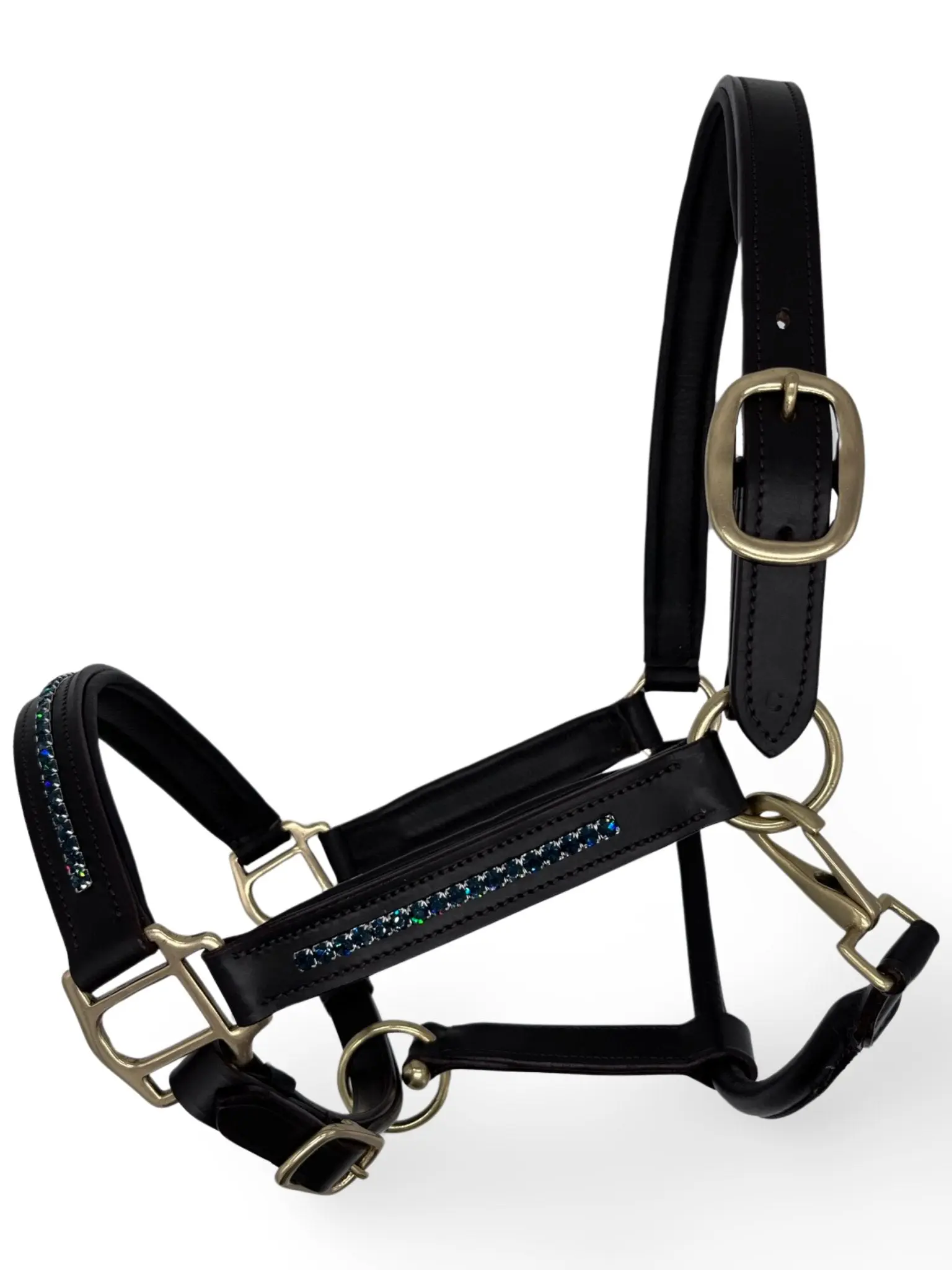 Navy Blue Leather Headcollar