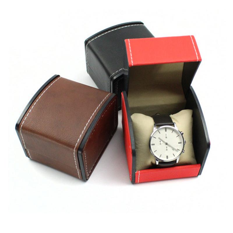 1 Pcs High Quality Single Watch Case, PU Leather Watch Travel Case with Removable Cushion, Jewelry Storage Case Organizer Portable Square Watch Box 4