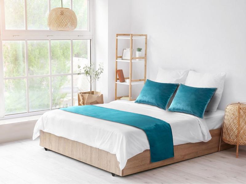 Bed runner bed throw bed scarf High quality velvet fabric Reversible (Double-Sided) Washable King Size Soft breathable flat weave 1