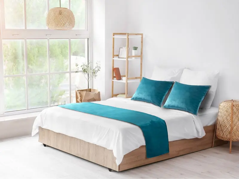 Bed runner bed throw bed scarf High quality velvet fabric Reversible (Double-Sided) Washable King Size Soft breathable flat weave 1
