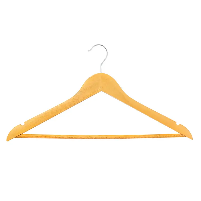 Harbour Housewares Wooden Clothes Hangers Strong Coat Clothes Suit Jacket Hanger with Twin Shoulder Notches & Trouser Bar 6