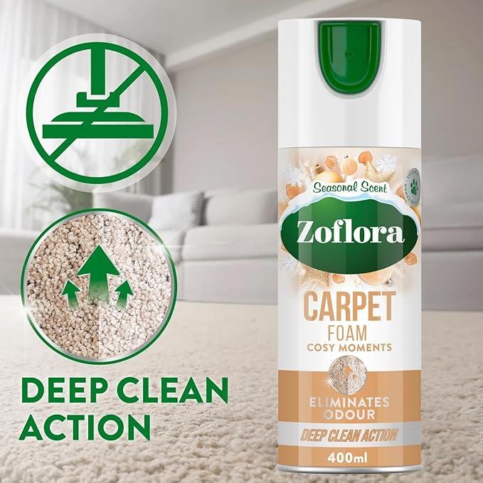 Carpet Cleaner, Odour Eliminator Carpet Foam Spray, Cosy Moments Seasonal Scent, 400ml, Refresh Carpets & Upholstery  Cleaning Household  Perfume Scented Multicolor 1