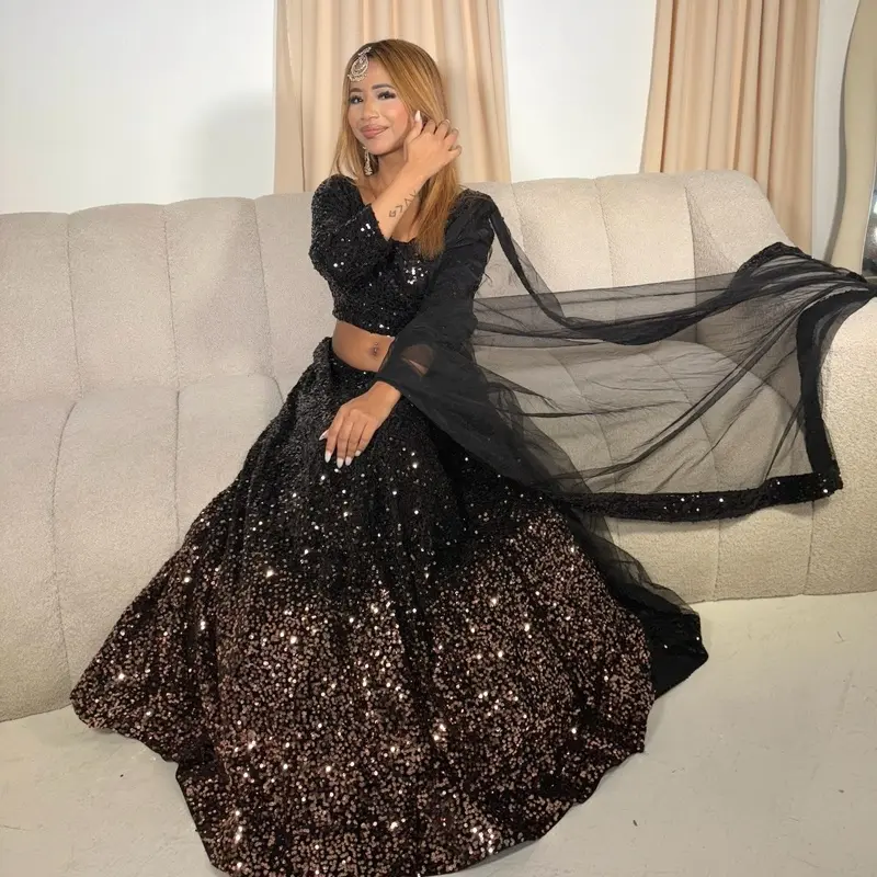 Midnight Lehenga in Black - Womenswear