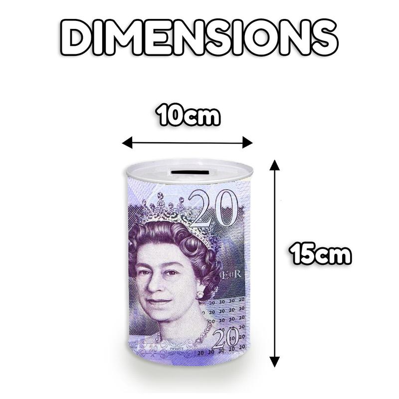 Money Box Tin £5 £10 £20 £50 Pound Note Kid Saving Cash Piggy Bank Box Decor Gift Light Security Ornaments 4