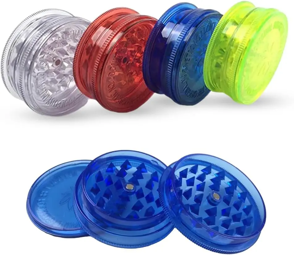 Premium Plastic Salt Herb and Spice Grinder 60mm Magnetic Shark Teeth Assorted Colours Portable - Kitchen, Seasoning Utensils