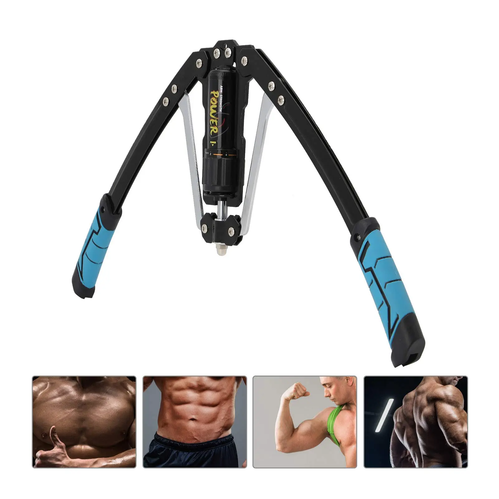 GoDyna  Twister Arm Exerciser Adjustable Resistance 10-200kg Hydraulic Power Twister Bar Double Spring Upper Body Exerciser Expander for Arm Biceps Abdominal Shoulder