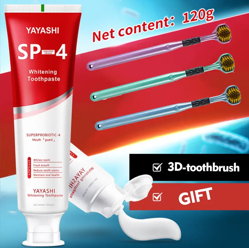 YAYASHI SP-4 Probiotic Whitening Toothpaste - Effectively Remove Dental Plaque and Enjoy Fresh Breath. Oral Gentle 2
